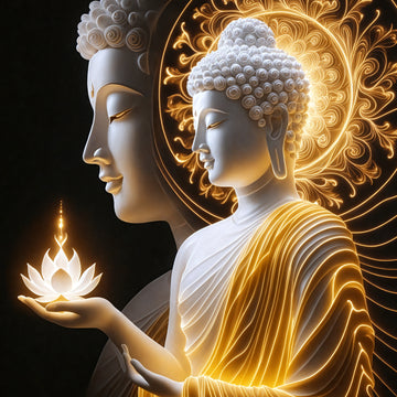 Golden Buddha Crystal Porcelain Wall Art
