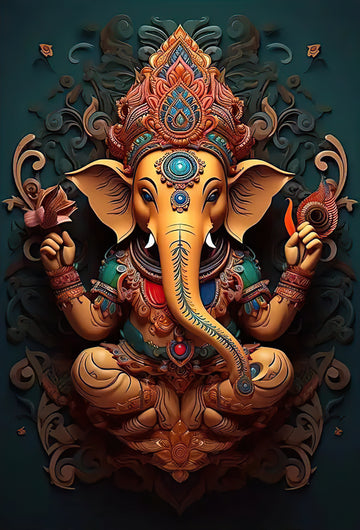 Ganesh Crystal Porcelain Wall Art