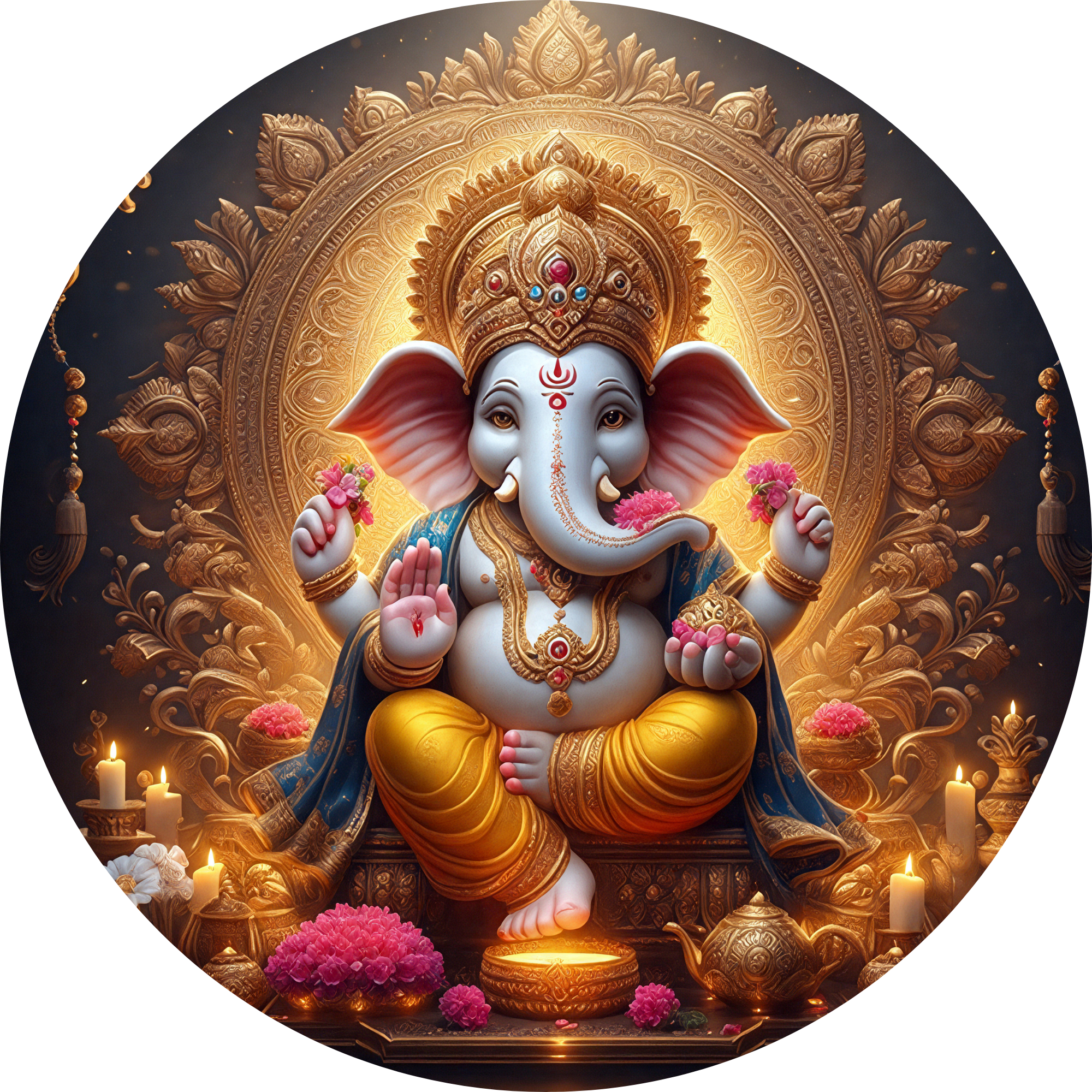 Ganesh Cubic Crystal Porcelain Wall Art