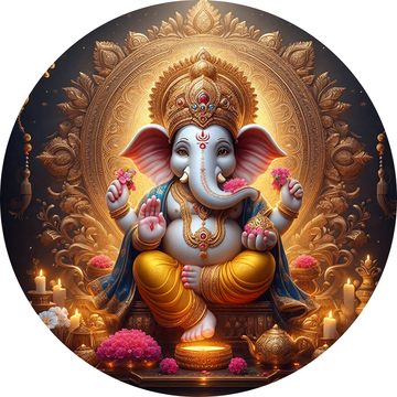 Ganesh Cubic Crystal Porcelain Wall Art