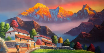 Nepal Scenery Landscape Canvas Print