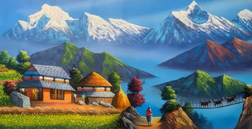 Nepal Scenery Landscape Canvas Print