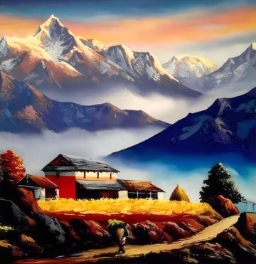 Nepal Scenery Square Canvas Print