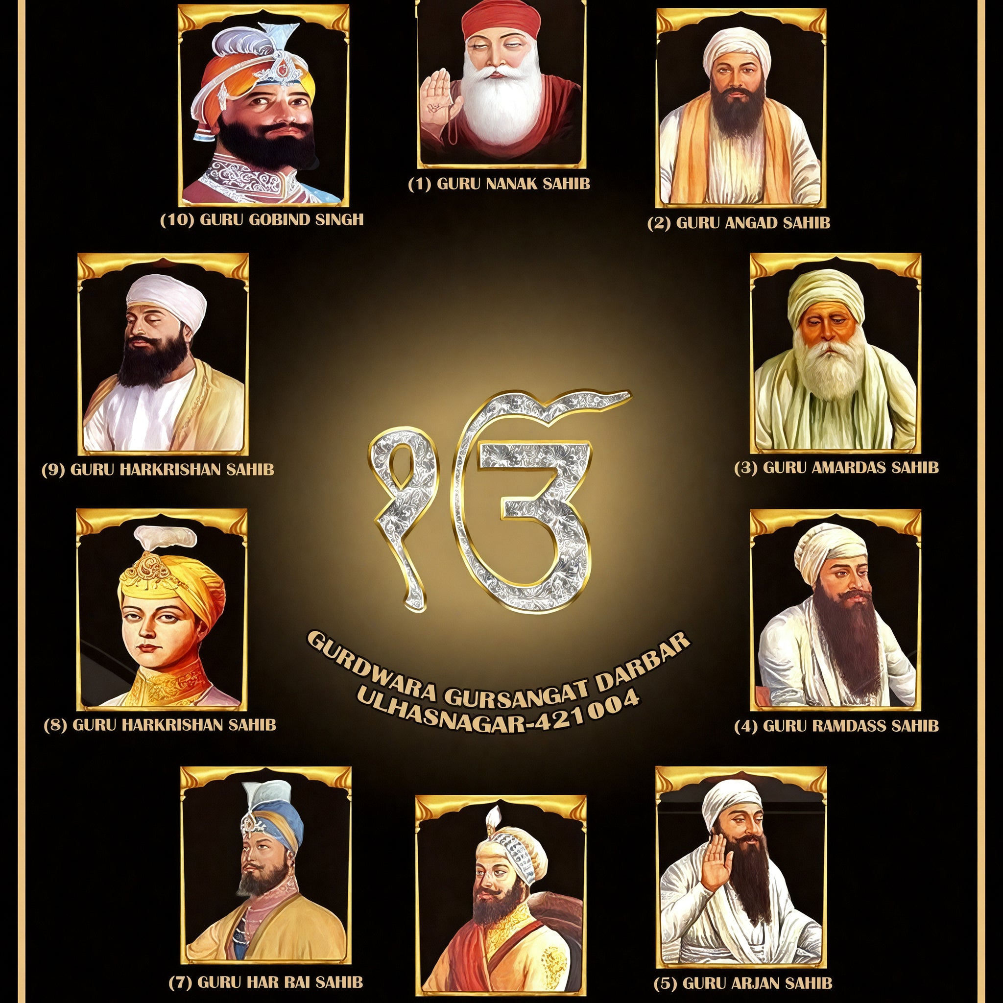 Sikh Gurus Porcelain Wall Art